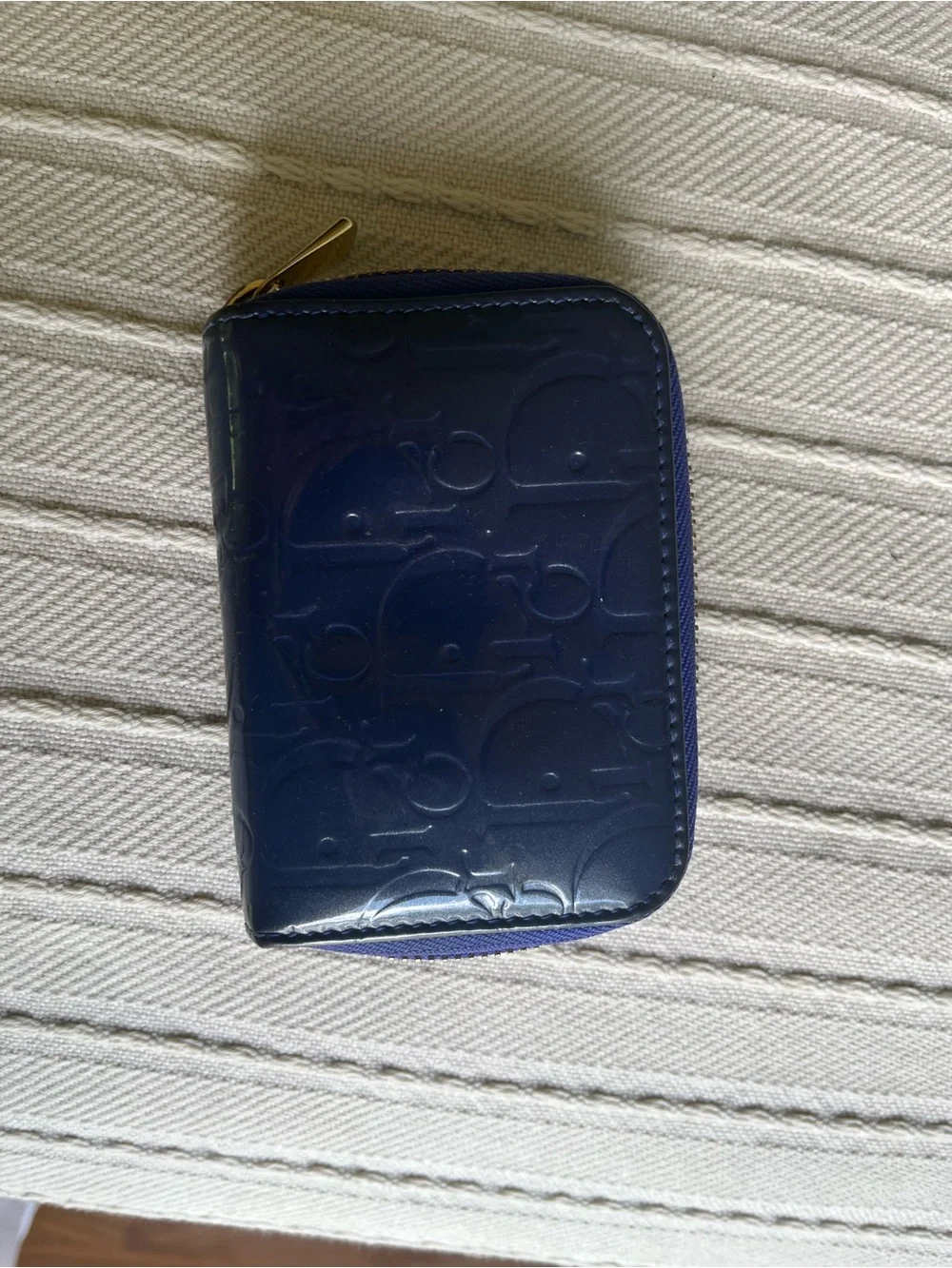 Dior Trotter small purple/teal Zip wallet